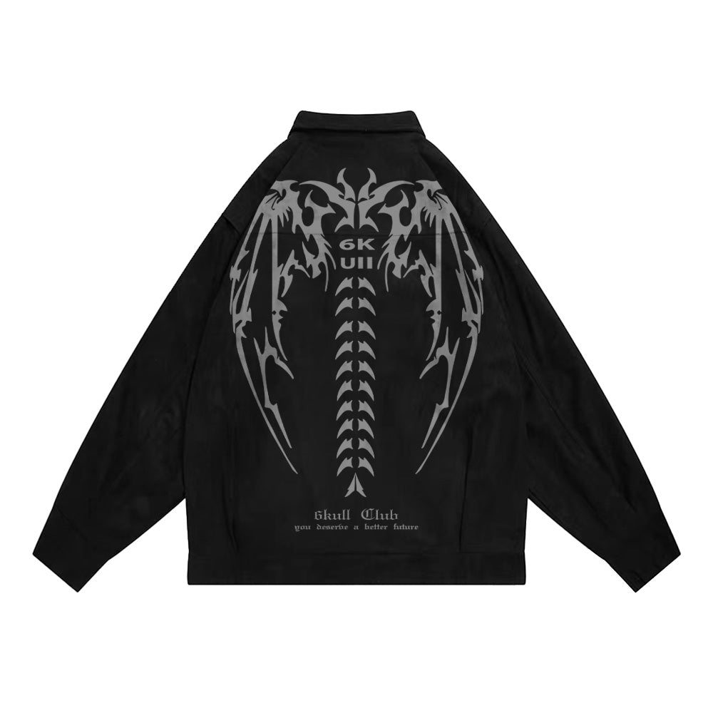 6Kull Suede bone wing FW24 Jacket