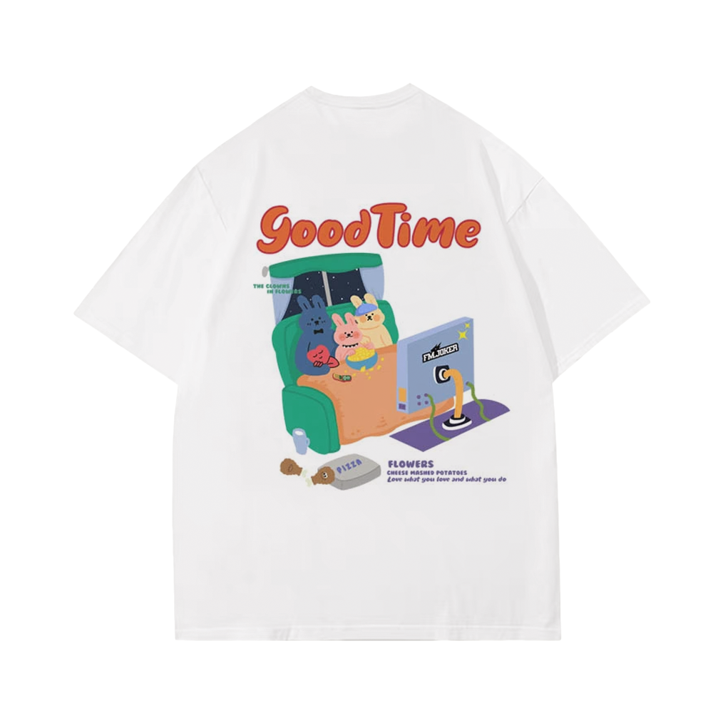 Cute Bunny Family Watching TV T-Shirt