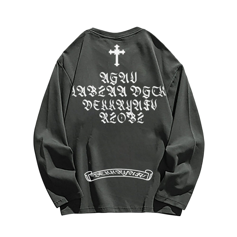 Cross Letter Long Sleeve Shirt