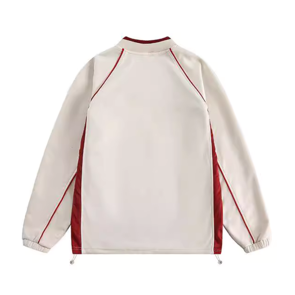 Japanese Suede Color Block Patch Sweatshirt