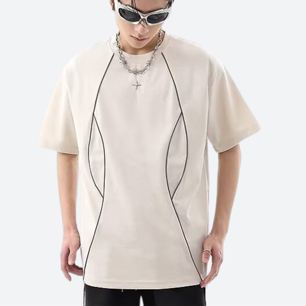 Retro Reflective Strip Star Suede T-shirt