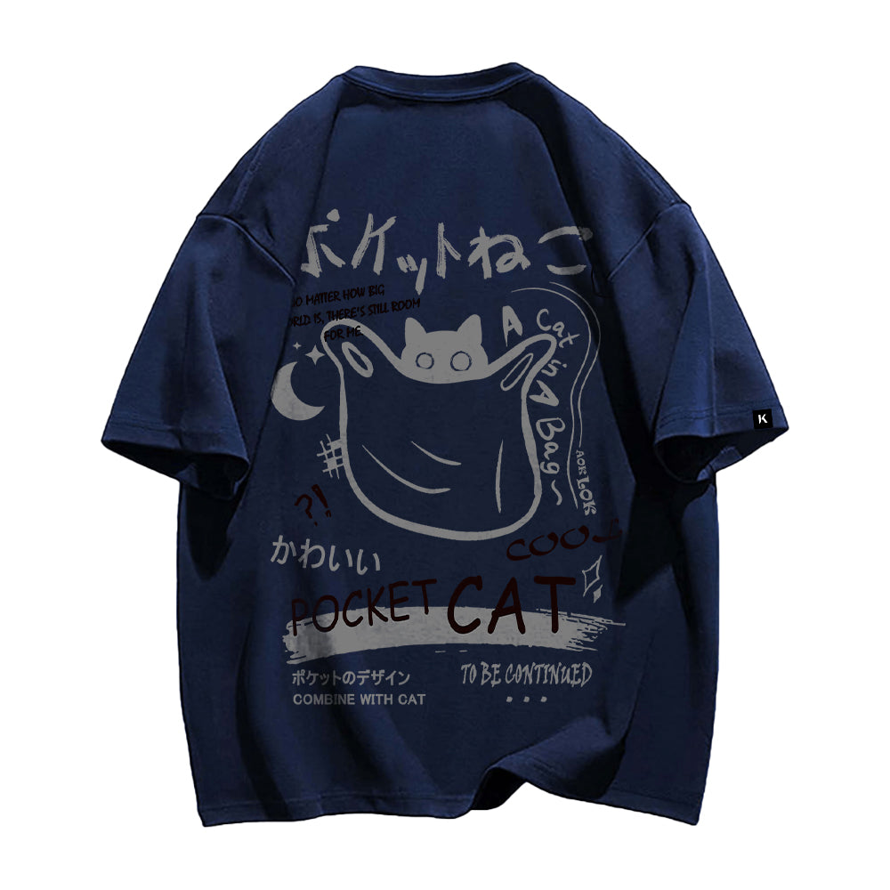 Retro Animation Cat Graphic T-Shirt