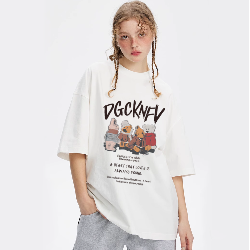 Cute Animal Doll Print T-Shirt