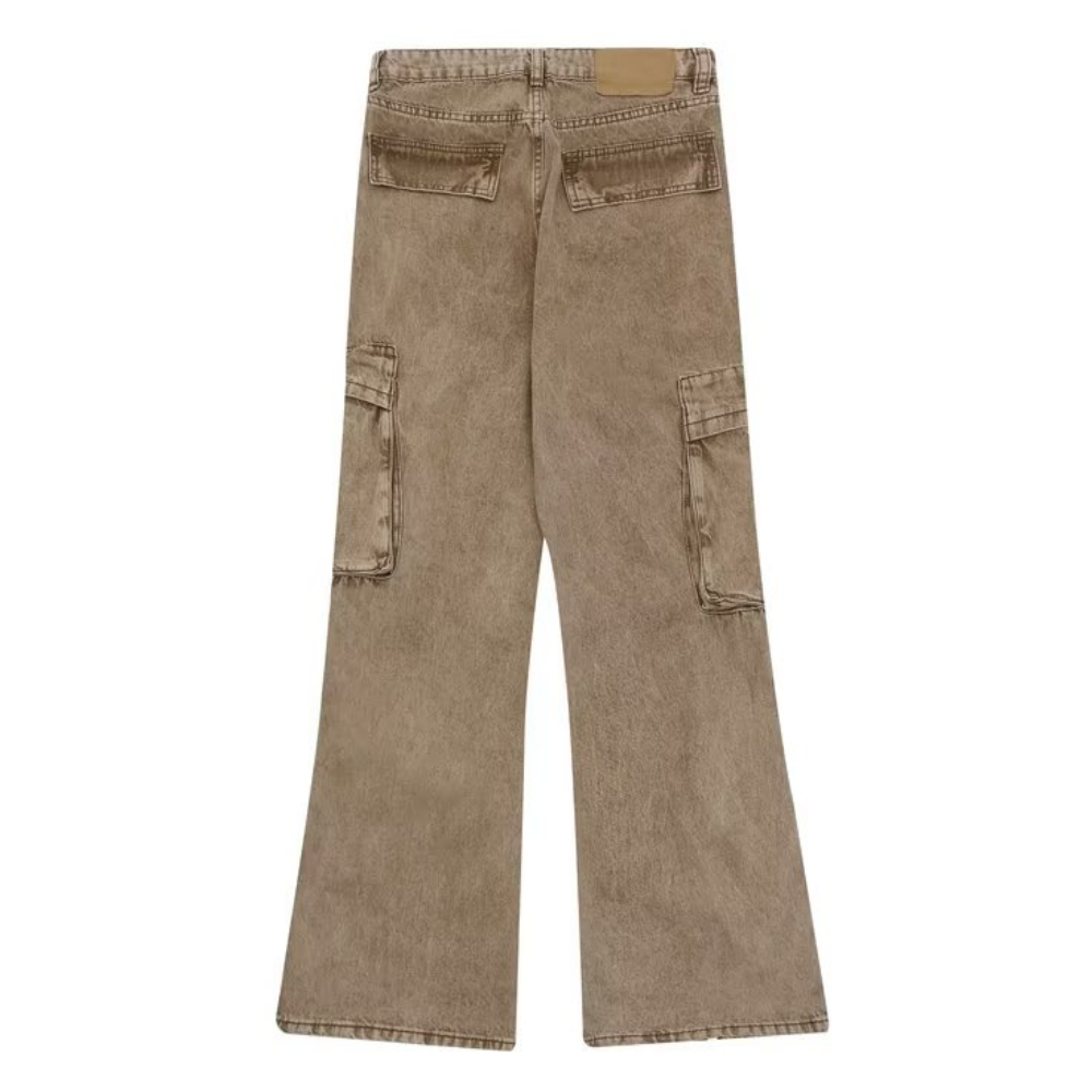 Vintage Distressed Yellow Slit Jeans
