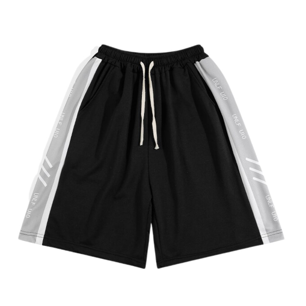 Athletic Letter Panel Cotton Shorts