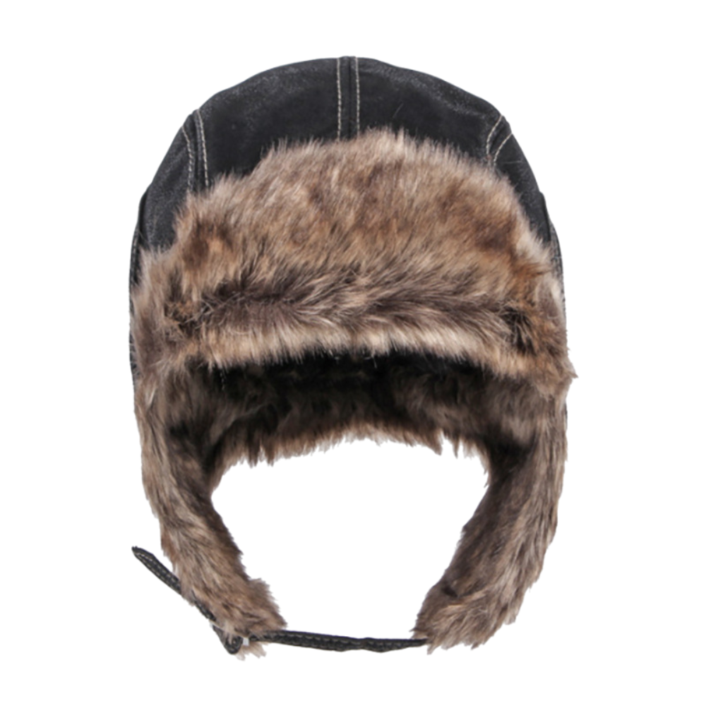 High-End Leather And Fleece Ski Flight Hat