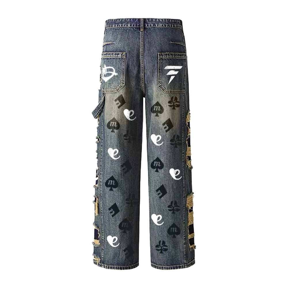 DF Brand Light Luxury Loose Wide-leg Jeans