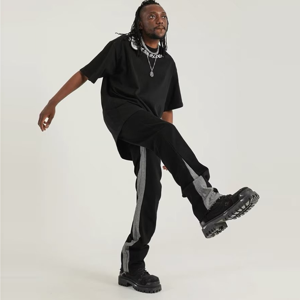 American Casual Side Split Floor Sweeping Street Jeans