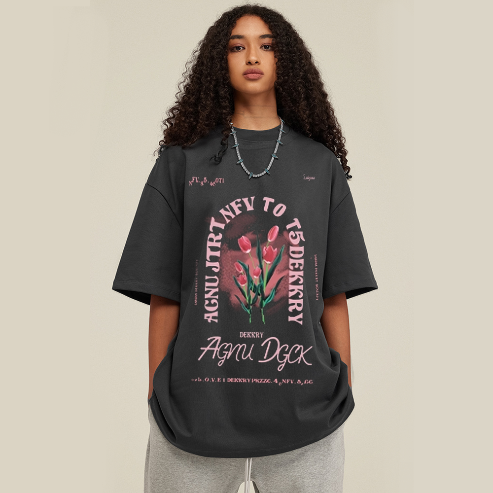 American Street Tulip Print Cotton T-shirt