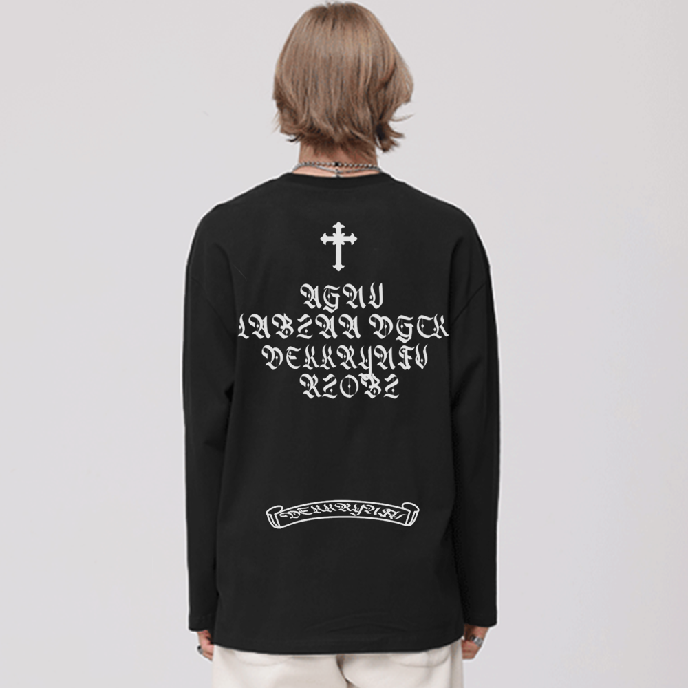 Cross Letter Long Sleeve Shirt
