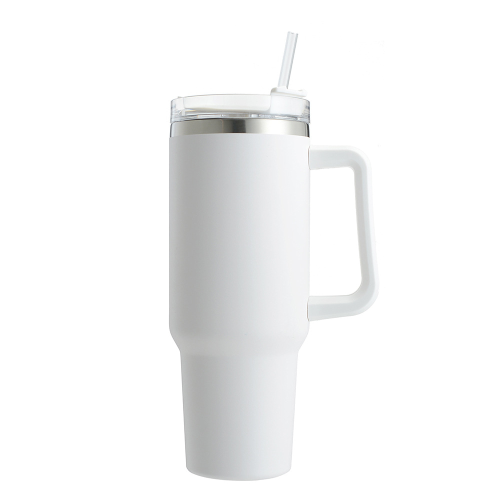 Tumbler With Handle 40 oz Travel Mug Straw Covers Cup with Lid Insulated Quencher Stainless Steel Water Iced Tea Coffee Gift