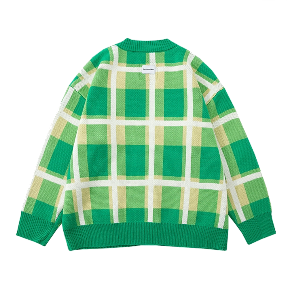 Sun Doll Plaid Cardigan Sweater