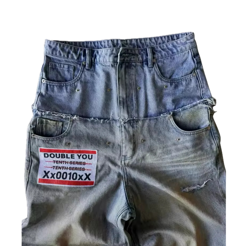 Unseen Echoes “Double You” Distressed Denim