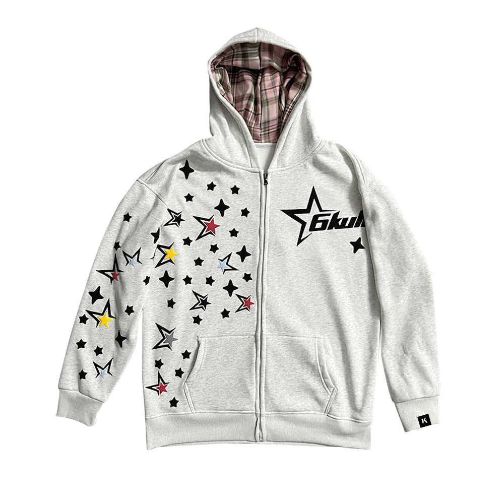 6Kull Puff Print Luxury Milky Way Zip Up Jacket