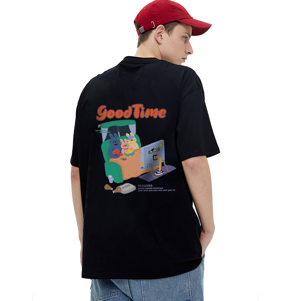 Cute Bunny Family Watching TV T-Shirt