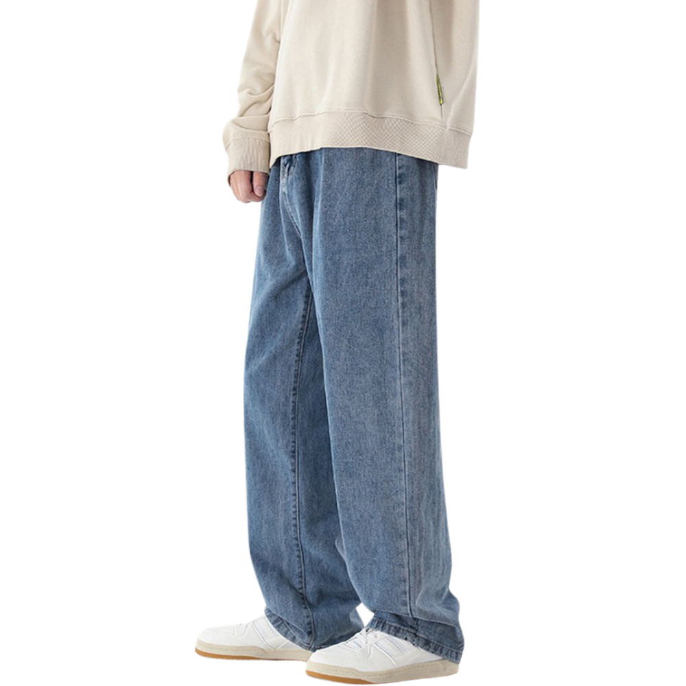 High Street Pure Color Straight Jeans