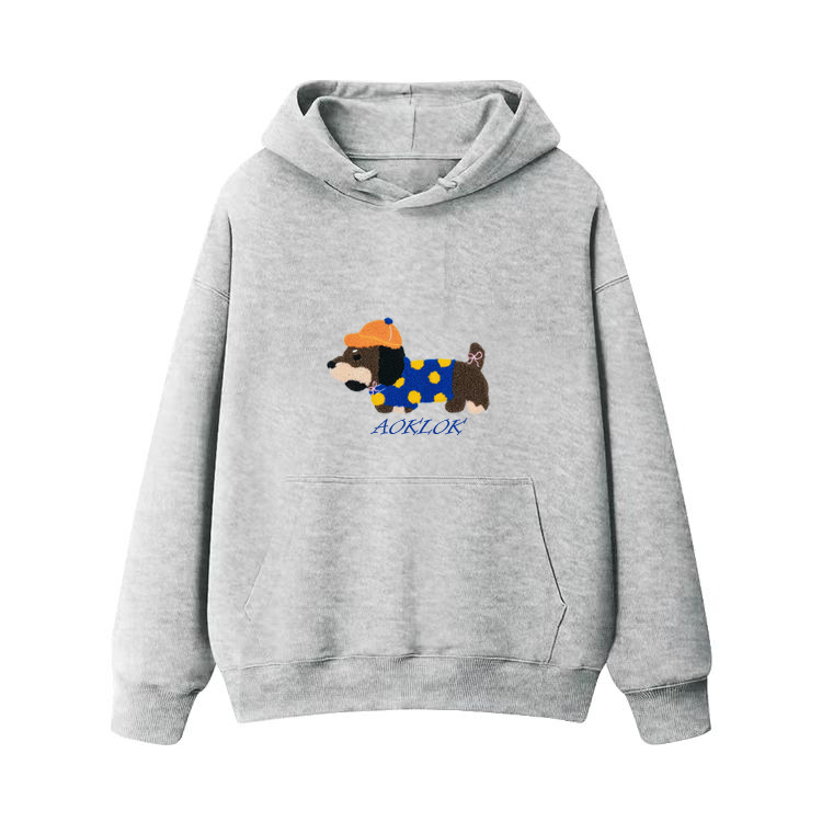 AG Embroidery Beret Dachshund Hoodie