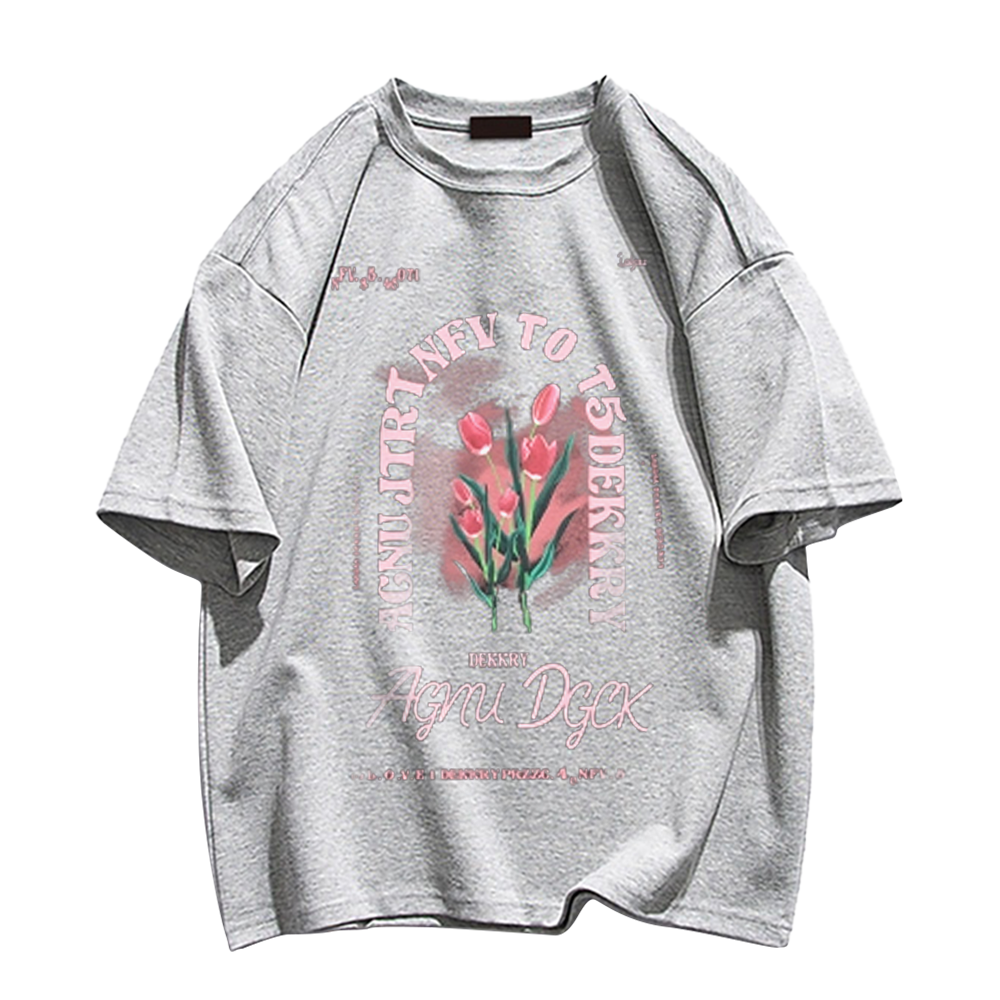 American Street Tulip Print Cotton T-shirt