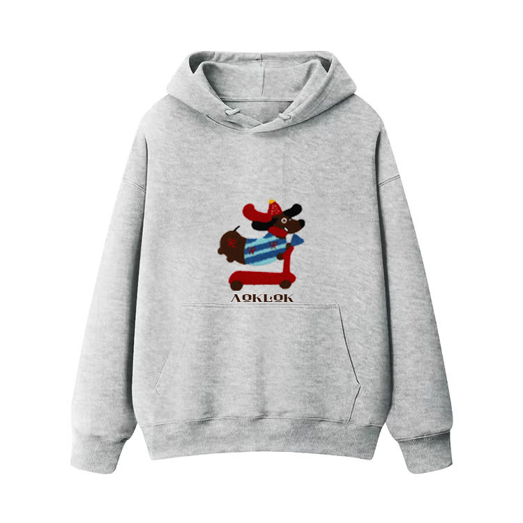 AG Embroidery Skateboard Dachshund Hoodie