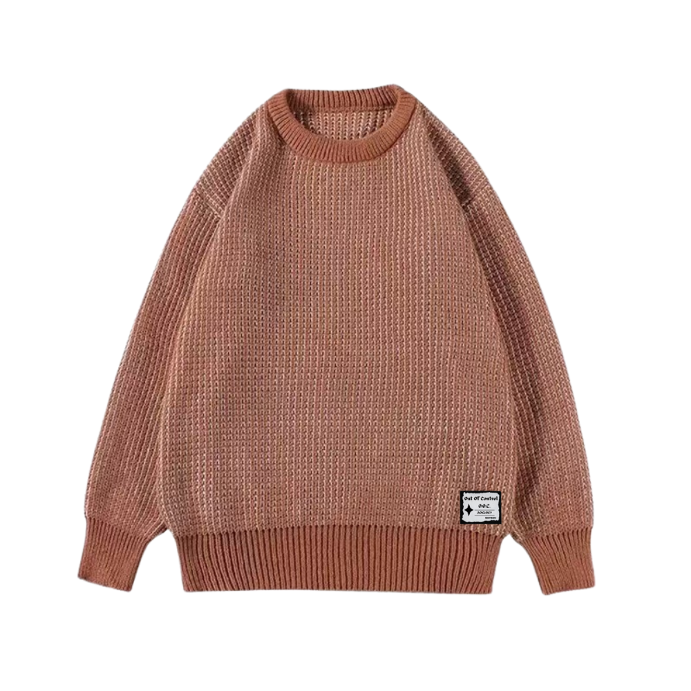 OOC' Vintage Loose Crewneck Pinstripe Knit Sweater