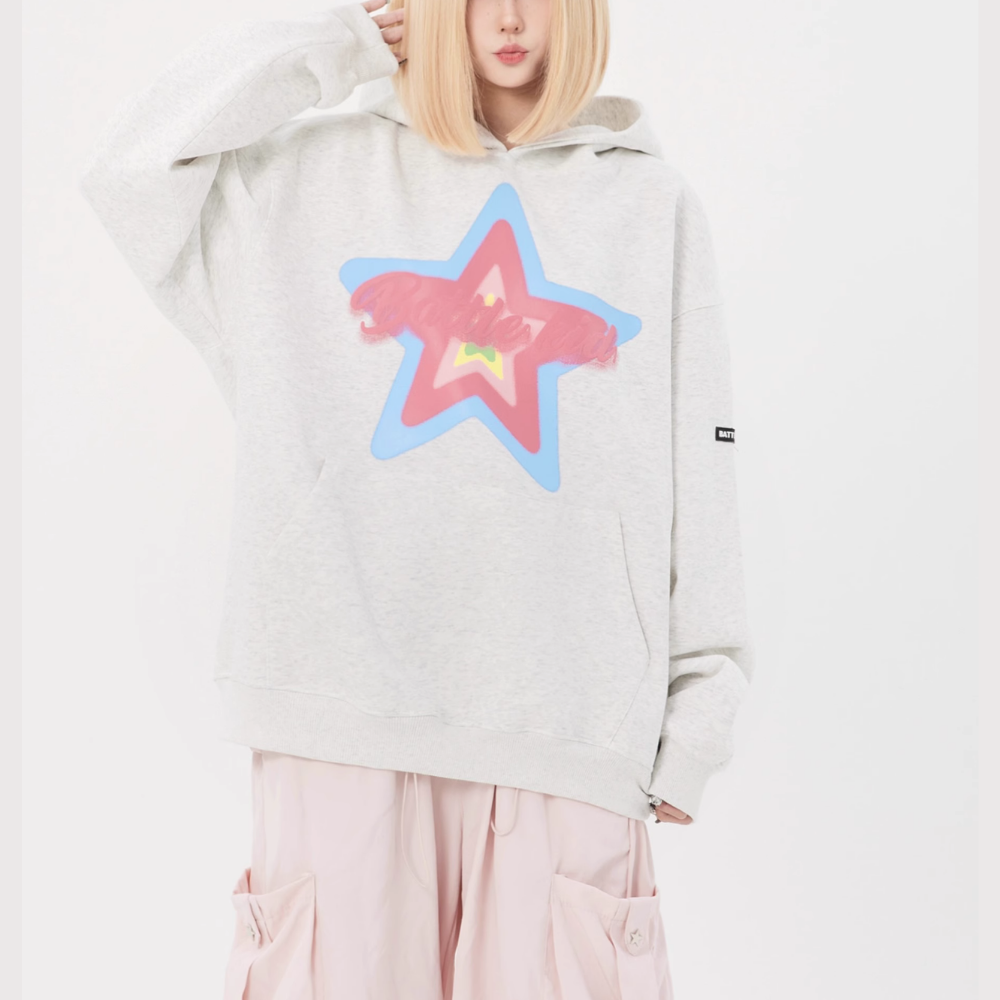 Colorful Foam Star Hoodie