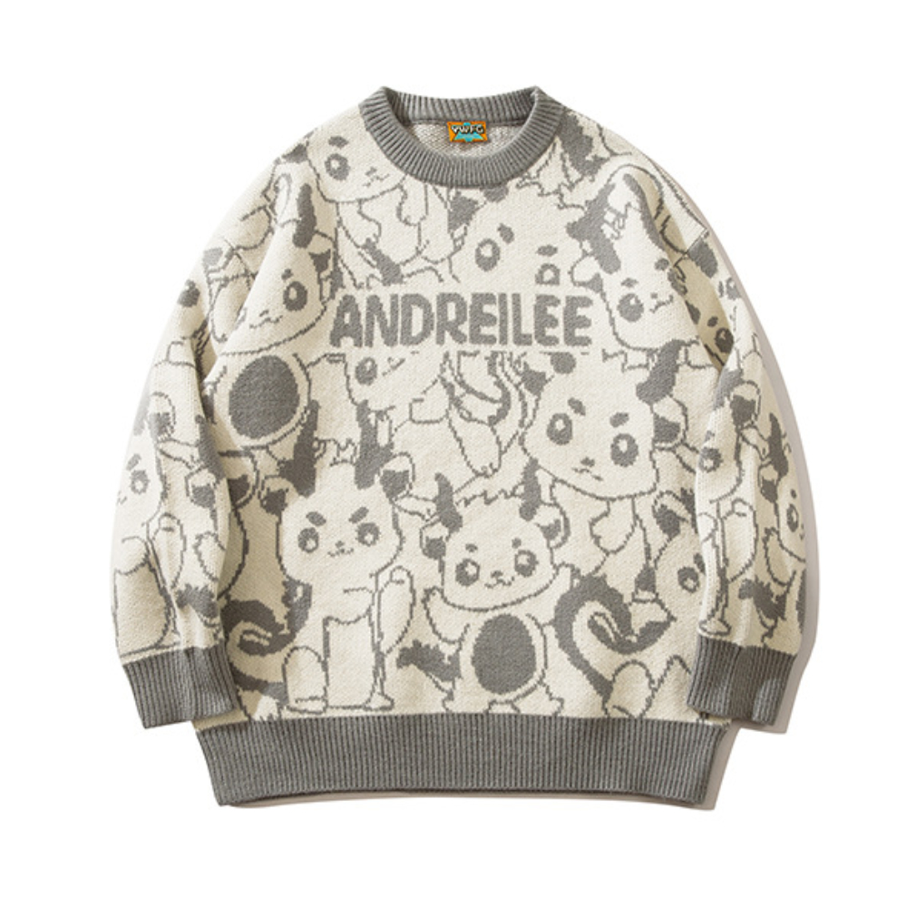 Cute Cartoon Dragon Pattern Sweater