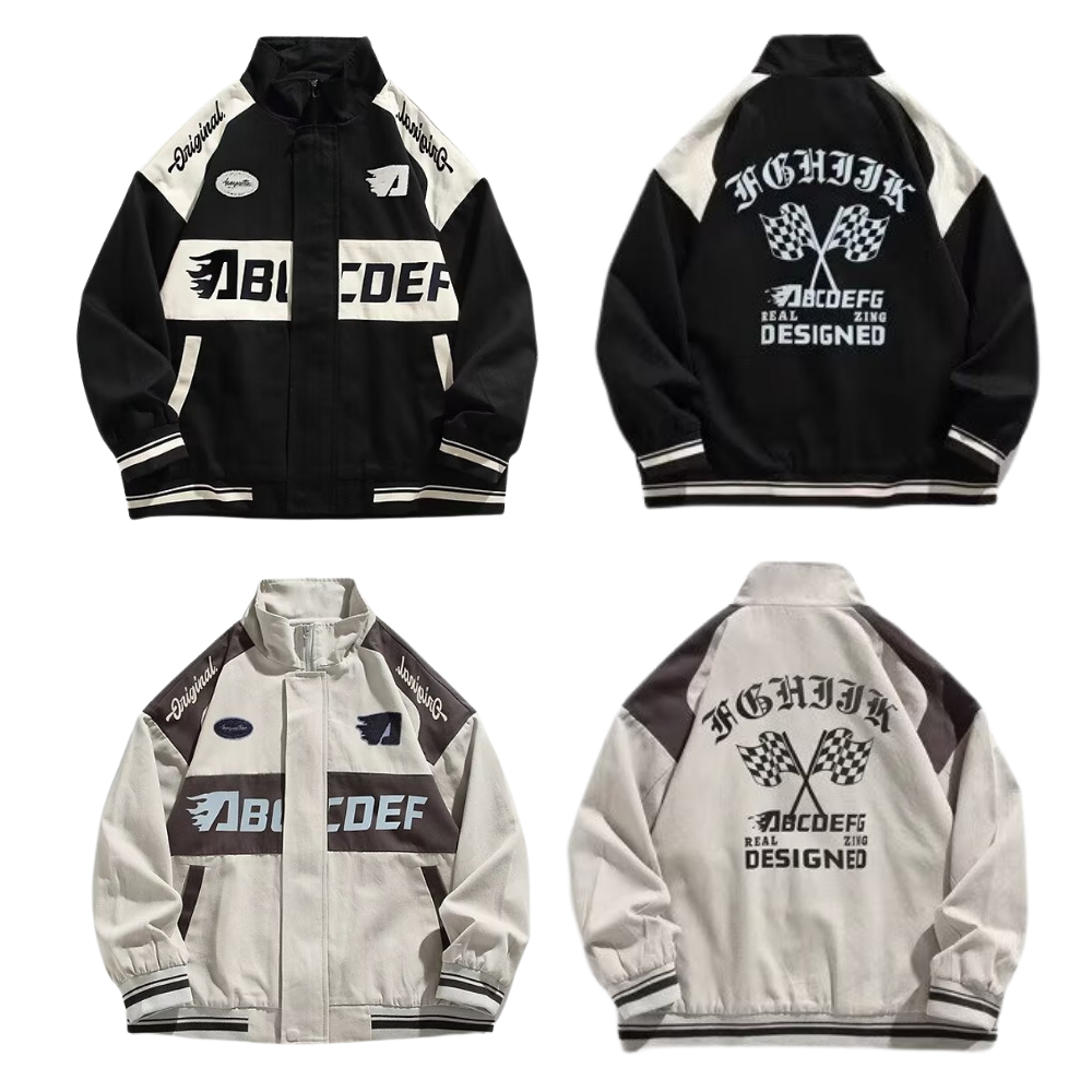 American Racing Zip Embroidered Jacket