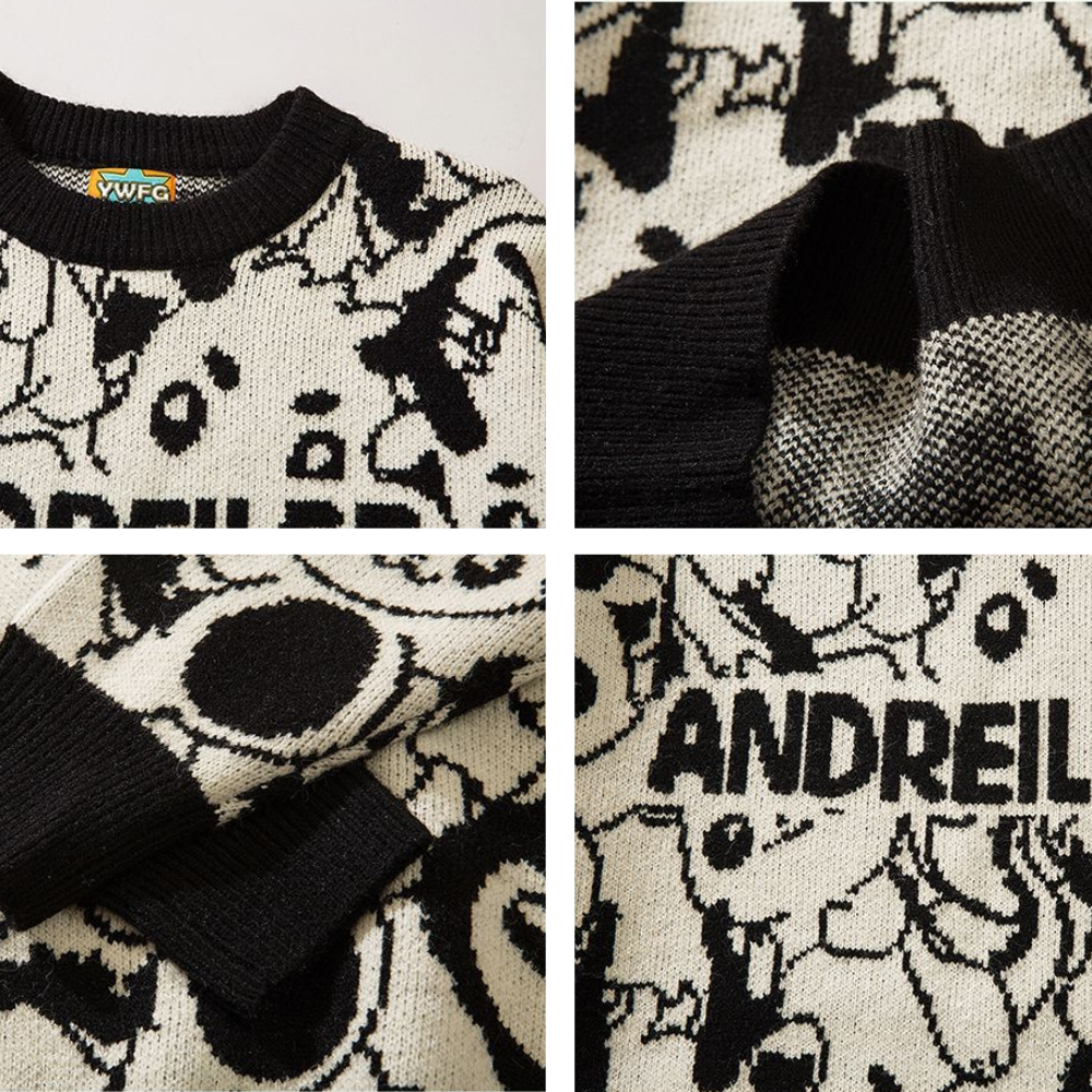 Cute Cartoon Dragon Pattern Sweater