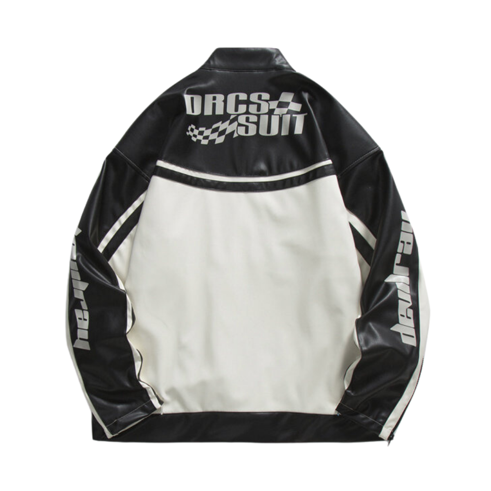 Japanese Letter PU Jacket
