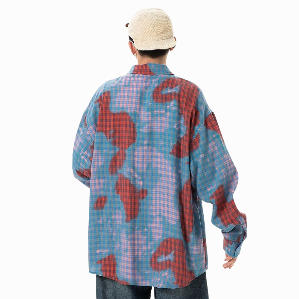 Street Contrasting Letter Plaid Shirt