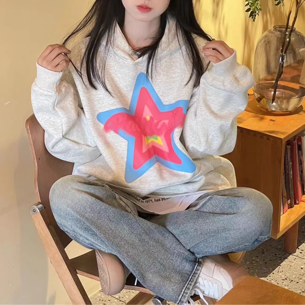Colorful Foam Star Hoodie
