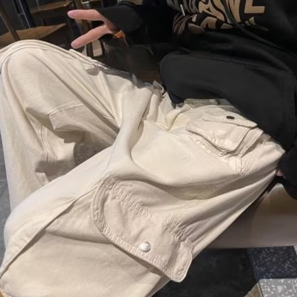 Versatile High Street Straight Cargo Pants