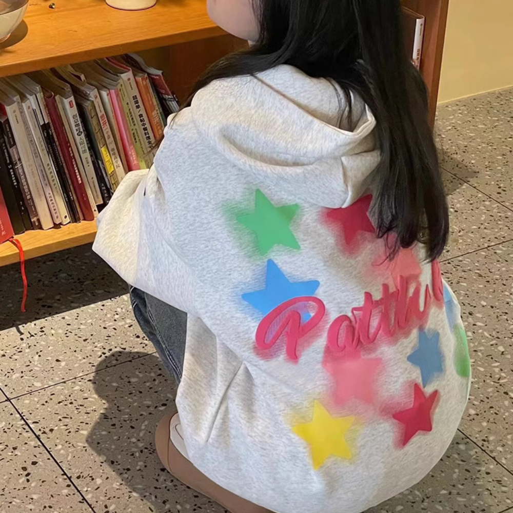 Colorful Foam Star Hoodie