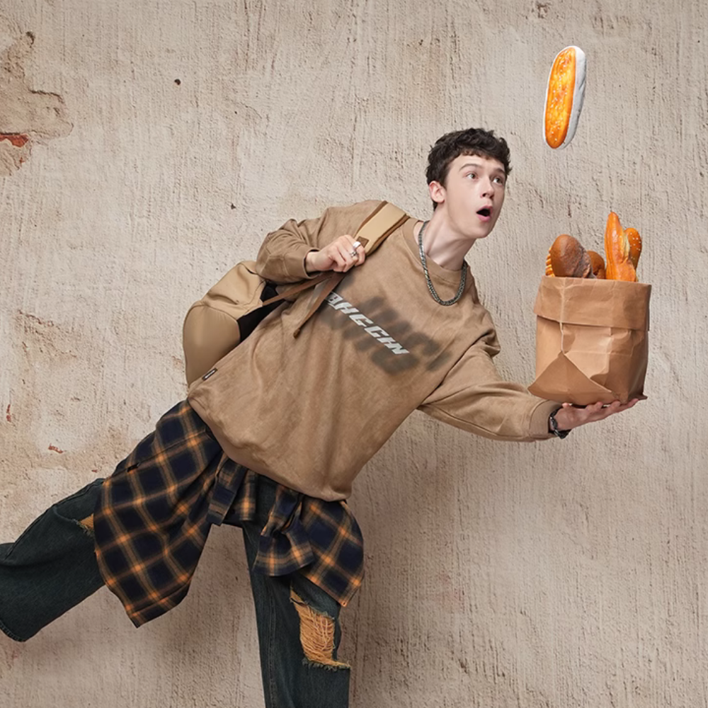 Casual Suede Reflective Letter Print Sweatshirt