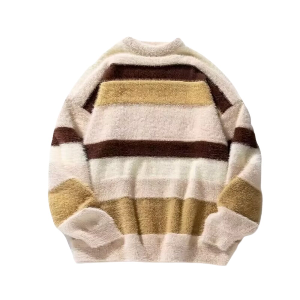OOC' Retro Contrast Mink Striped Sweater