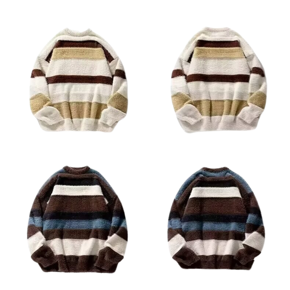 OOC' Retro Contrast Mink Striped Sweater
