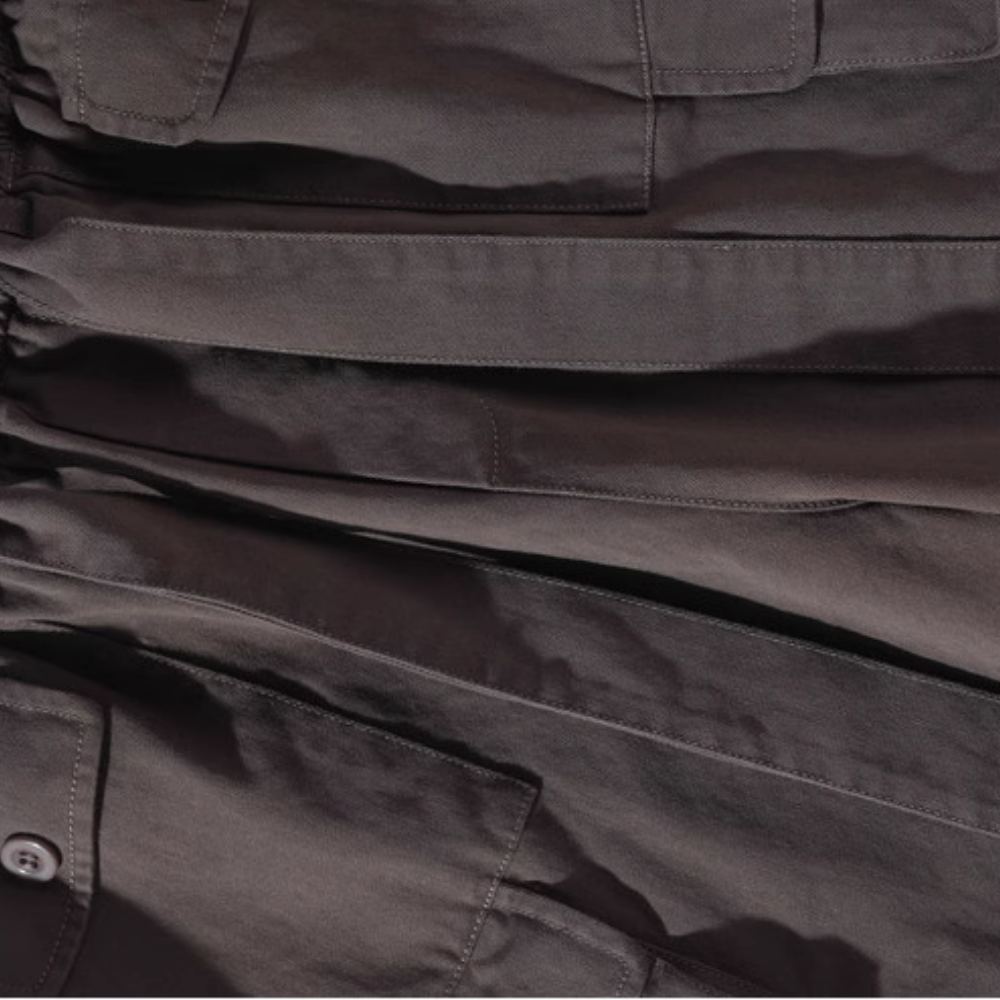 Solid Multi-Pocket Cargo Shorts