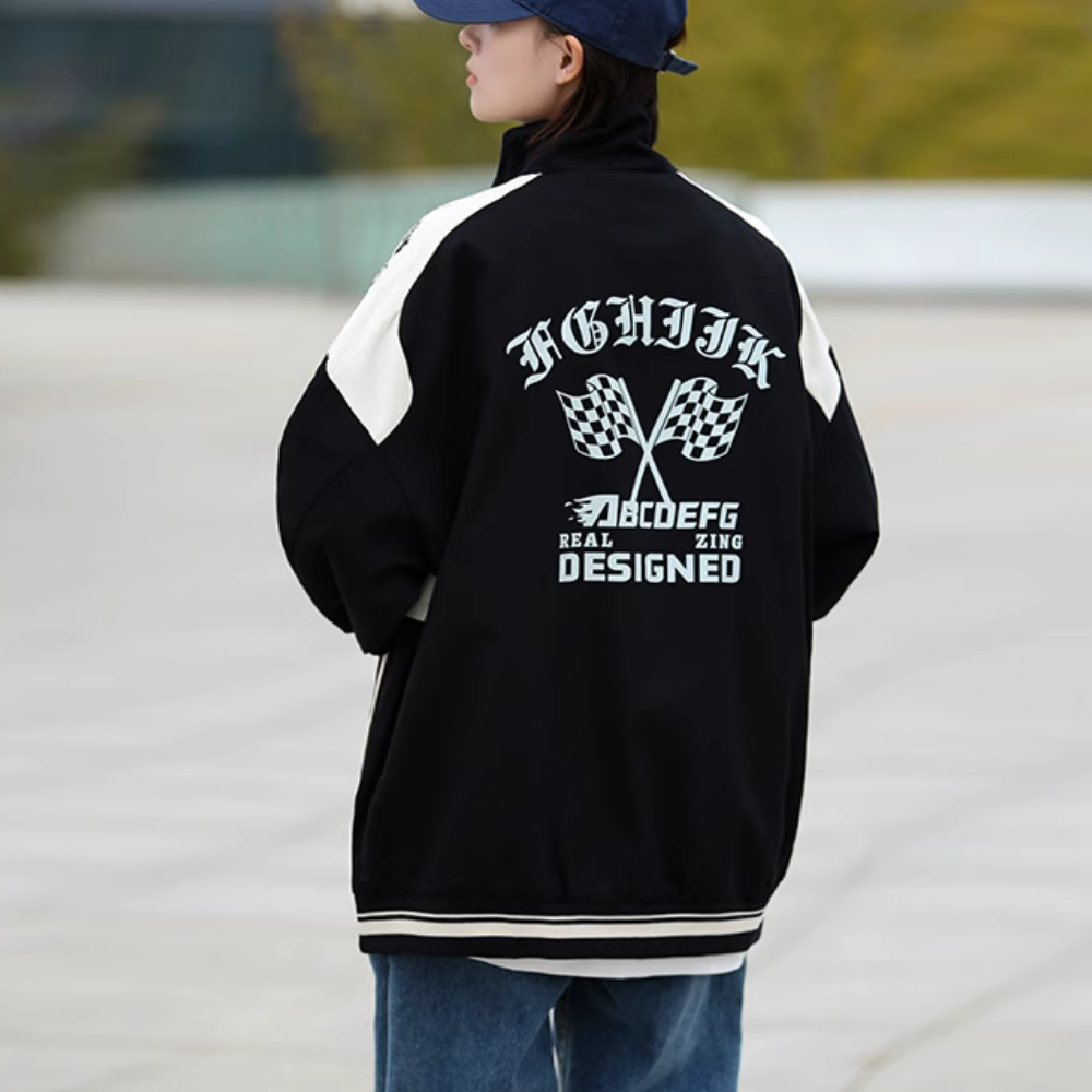 American Racing Zip Embroidered Jacket