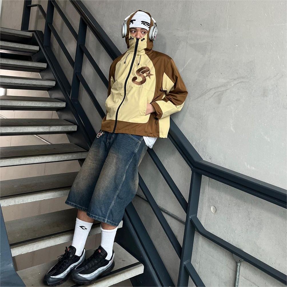 Vintage Letter Embroidery Shell Jacket