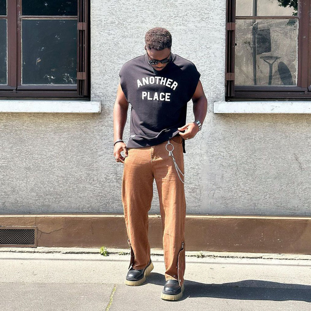 Vintage Street Bottom Zip Straight Leg Jeans