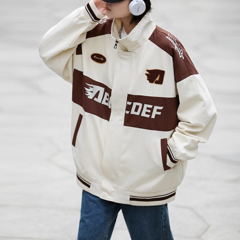 American Racing Zip Embroidered Jacket