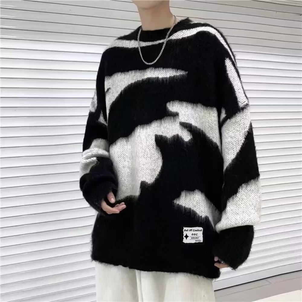 OOC' Irregular Striped Knitted Sweater