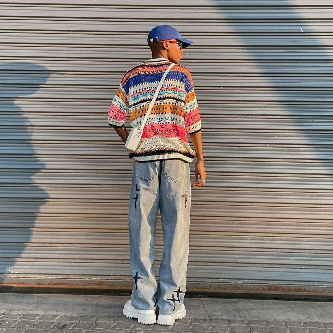 Urban Cross Graphic Straight Leg Jeans