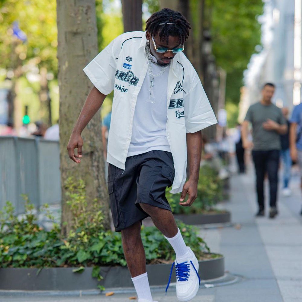 Urban Letter Embroidery Short Sleeve Shirt