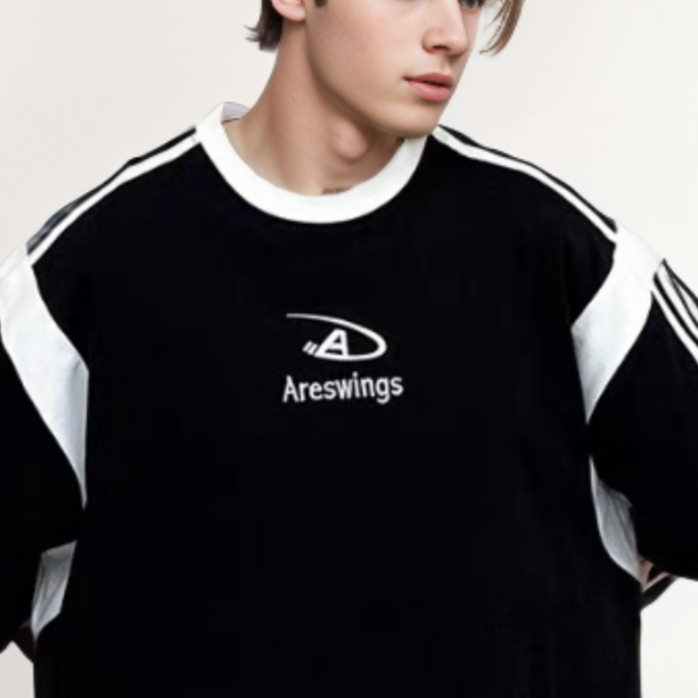 American Heavy Letter Embroidery Raglan T-shirt