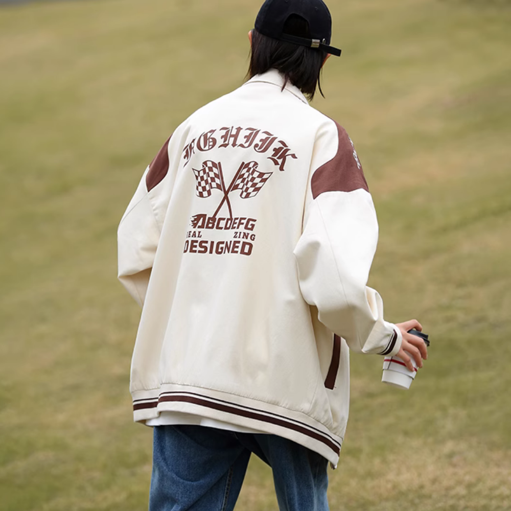 American Racing Zip Embroidered Jacket