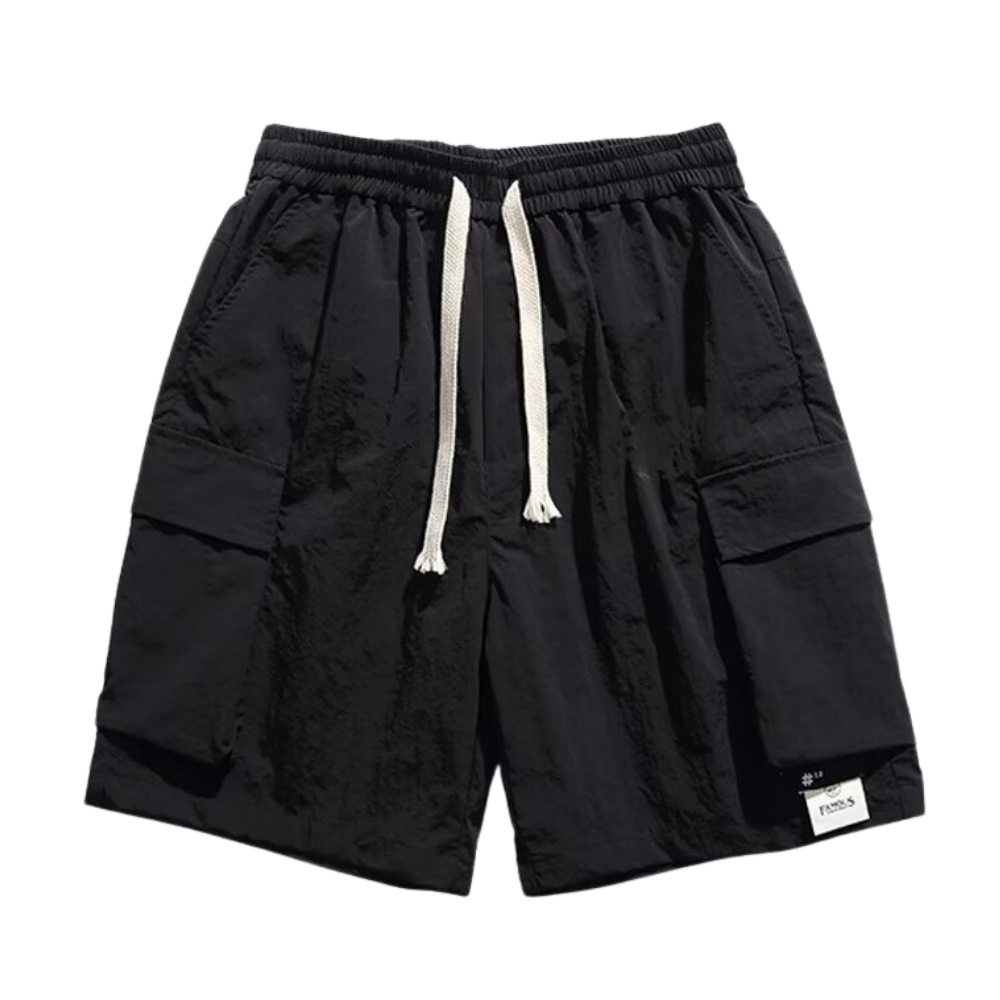 Retro Solid Color All-Match Cargo Shorts