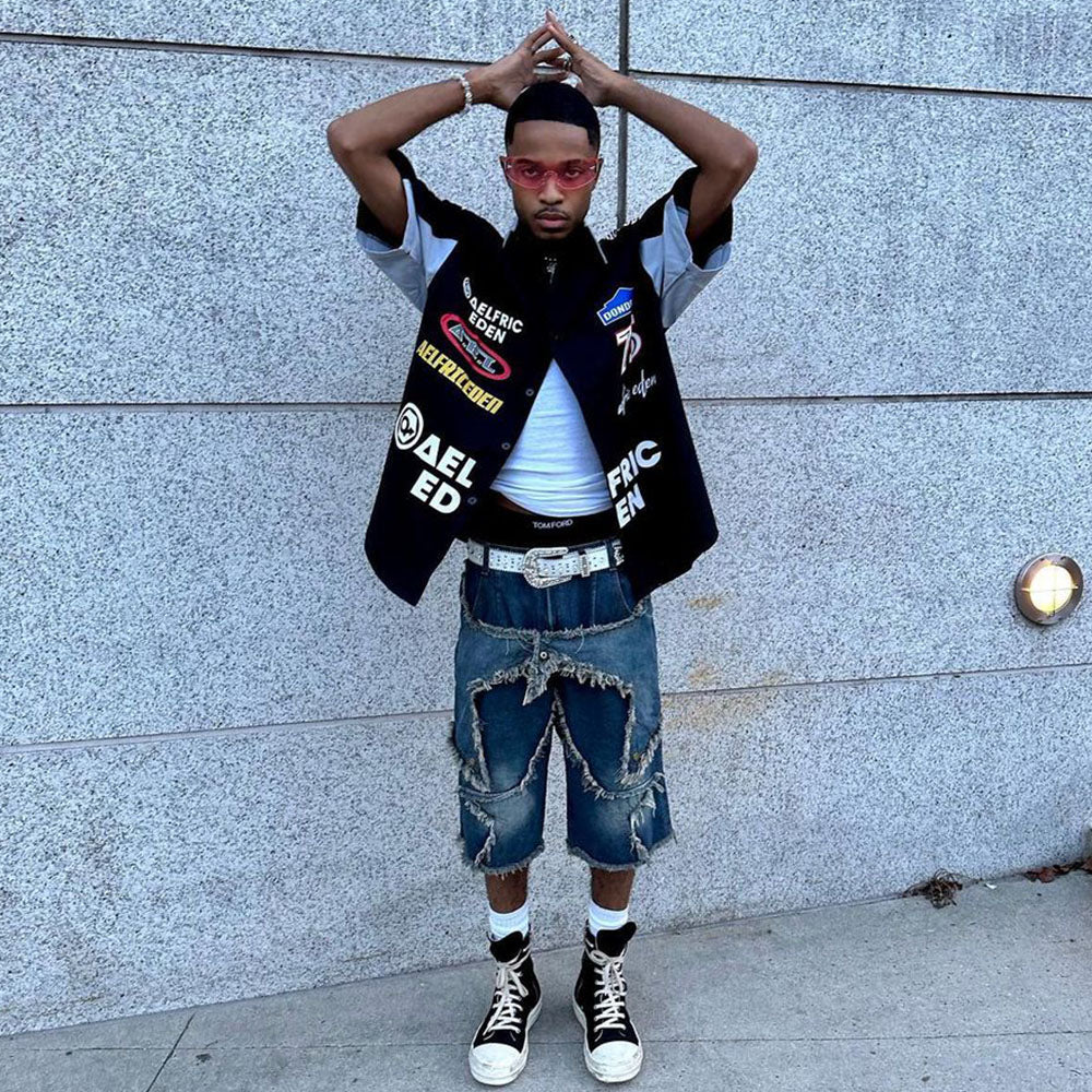 High Street Pentagram Patchwork Shorts