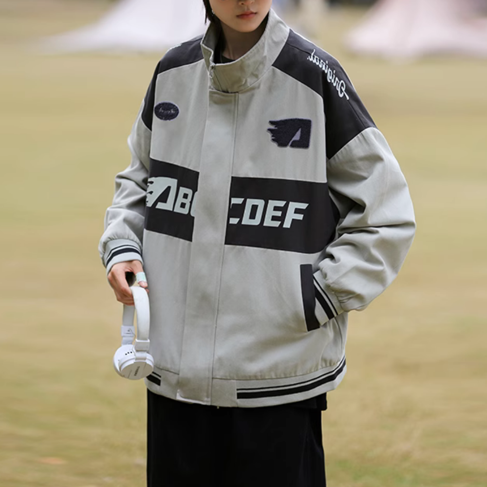 American Racing Zip Embroidered Jacket