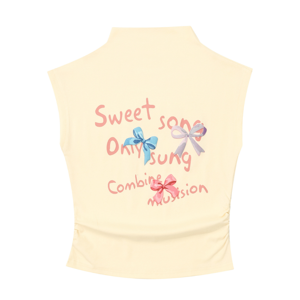 Women's Sweet Bow Half Turtle Neck T-Shirt